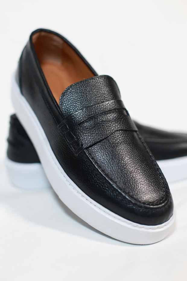 mocassins en cuir