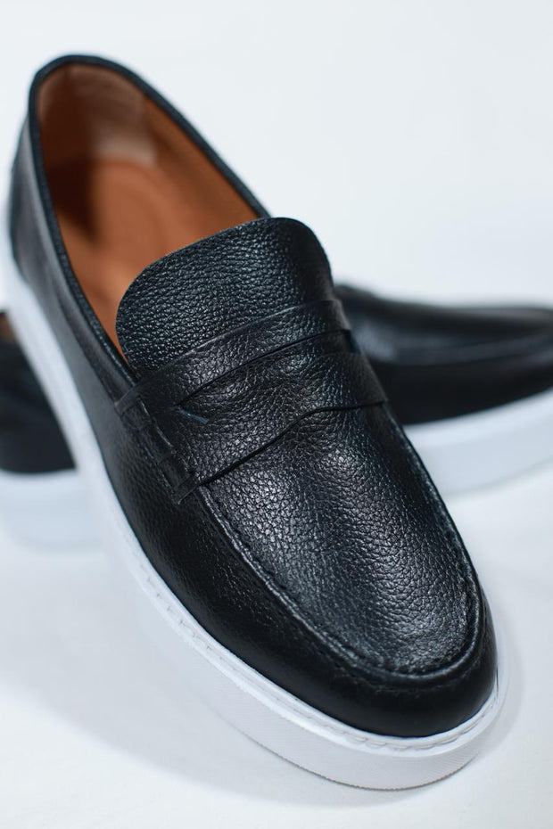 mocassins en cuir
